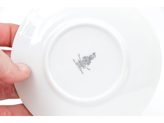 Set Of Four English Royal Doulton “Larchmont” Demitasse Cups And Saucers