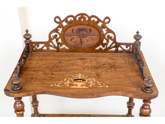 Tiered Stand With Marquetry And Pierced Back Gallery