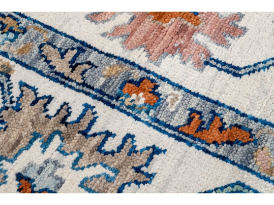 Soft Hand Knotted Wool Turkish Knot Room Size Carpet, 12' X 9', New