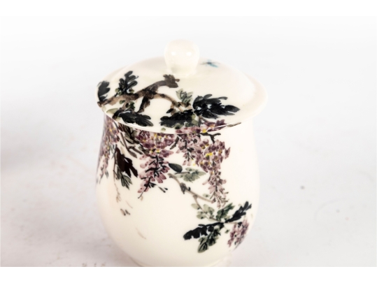 Grouping Of Three Chinese Porcelain Lidded Tea Mugs