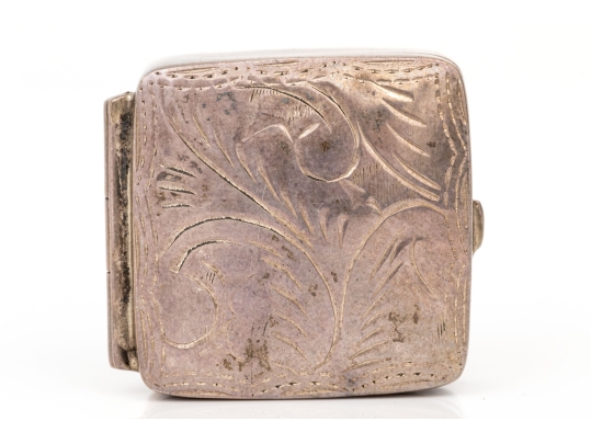 Collection Of Three Sterling Silver Pieces, Including Two Rings And A Pill Box