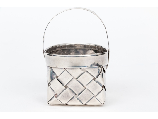 Cartier Hand- Made Sterling Silver Small Basket    1.585 Ozt. 