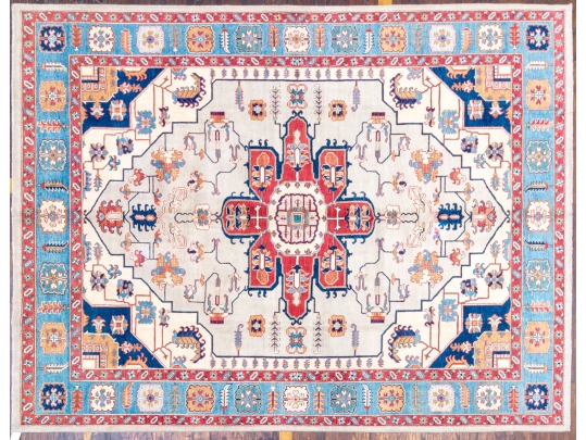 PREMIUM HAND-KNOTTED WOOL PAKISTAN KAZAK CARPET, 9' X 11'-8