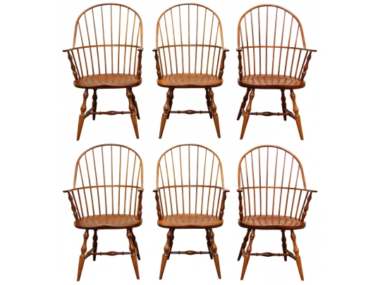 Set Of Six Custom Windsor Arm Chairs By Stephen Von Hohen Bucks