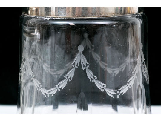 Two Antique Cut Glass And Silverplate Biscuit Jars