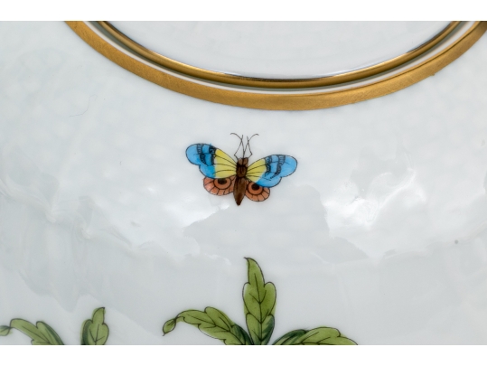 Herend Hungary Hand-Painted Porcelain Lidded Teapot, Rothschild Bird (RO) Pattern