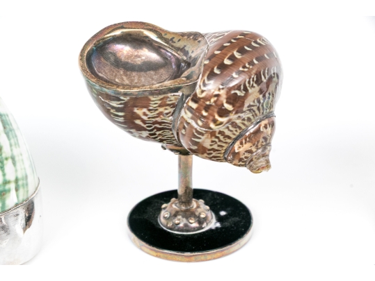 Group Of Six Fine Decorative Silver Clad Shells With Ruzzetti Italy