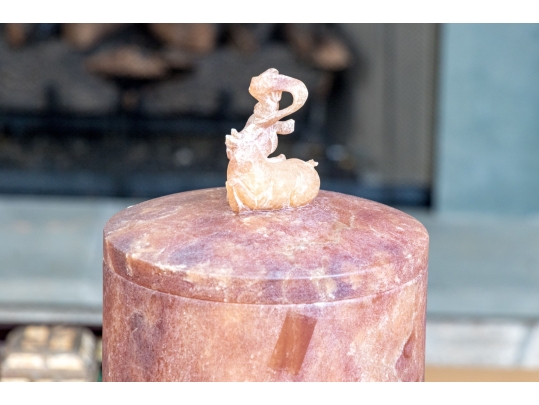 Highly Decorative Carved Stone Lidded Stone Vessels