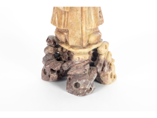 Chinese Soapstone Carving Of Shou Lao God Of Longevity