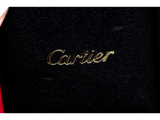 Cartier Sterling Silver Promotional Wax Seal Logo Motif Cufflinks, With Box 