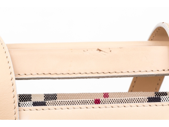 Burberry Nova Check Two Piece Vinyl And Canvas Tote Bag With Umbrella