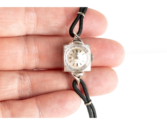 14K White Gold Omega Mechanical Watch