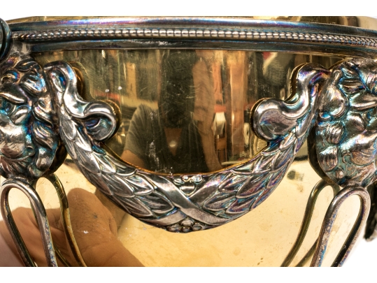 Fine Silverplate Vemeil Footed Bowl