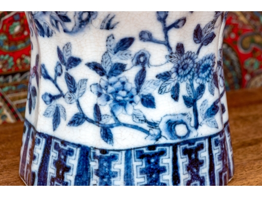 Pair Of Decorative Blue And White Porcelain Vases