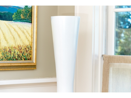 Massive Fiberglass Decorative White Vase