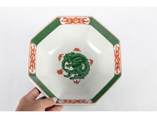 Fitz And Floyd “Dragon Crest” Octagonal Porcelain Bowl