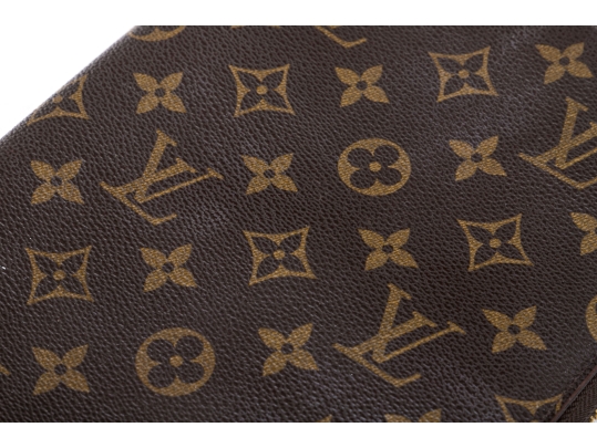 Louis Vuitton Brown Monogram Small Leather Zip Folio Pouch