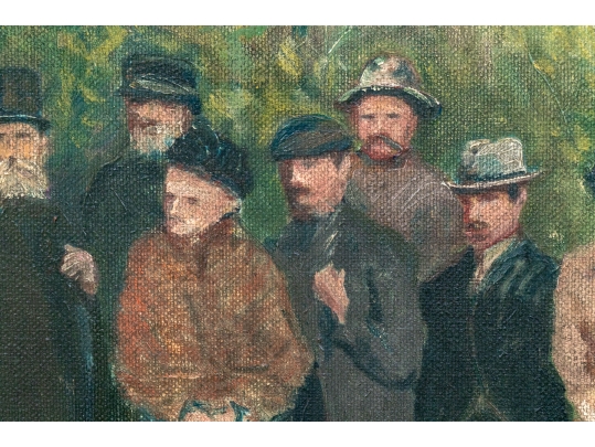 Rossiter Snyder Oil On Canvas Painting, Gathering In A Forest