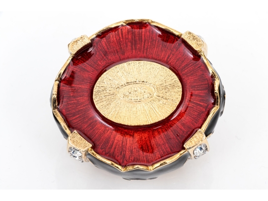 Jay Strongwater Criss Cross Oval Trinket Box