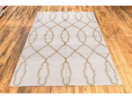 Hand Woven Wool Abstract Carpet, 7'-5