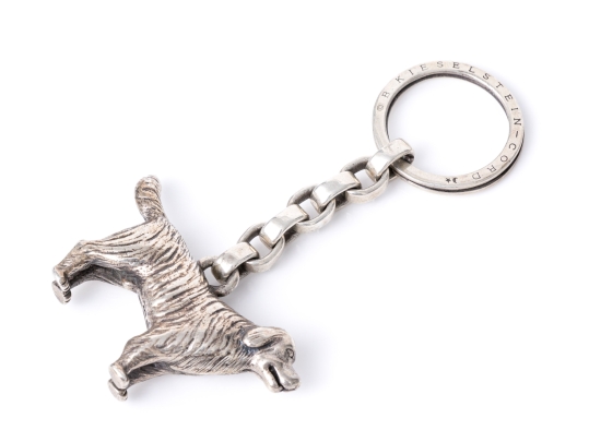 Kieselstein-Cord Sterling Silver Adorable Dog Key Chain