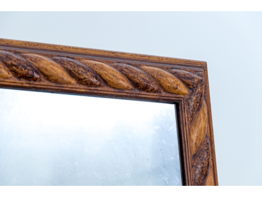 Fantastic Carved Rope Twist Form Framed Mirror