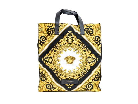 Versace Nylon Top Handle Shopper Tote Bag