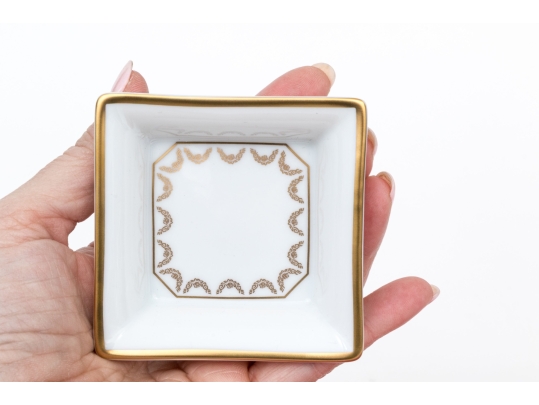 Cartier Pair Of Limoge Porcelain Trinket Trays, With Box