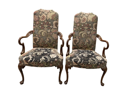 Pair Of Ex Historical Society Georgian Style Armchairs 