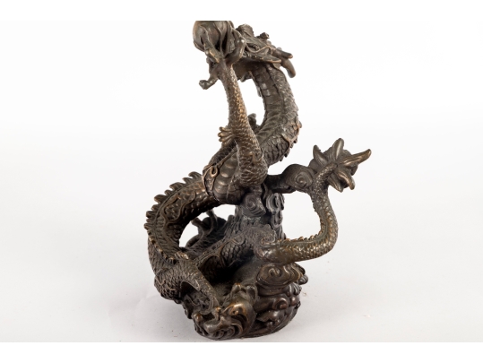 Chinese Bronze Dragon Sculpture