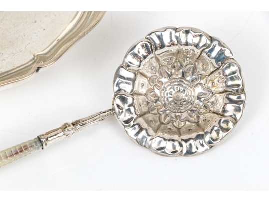 Sterling Silver Floral Form Bowl And Serving Spoon, 4.605 Gross Ozt.