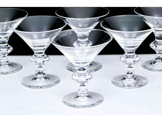 Set Of Six Steuben Martini Glasses
