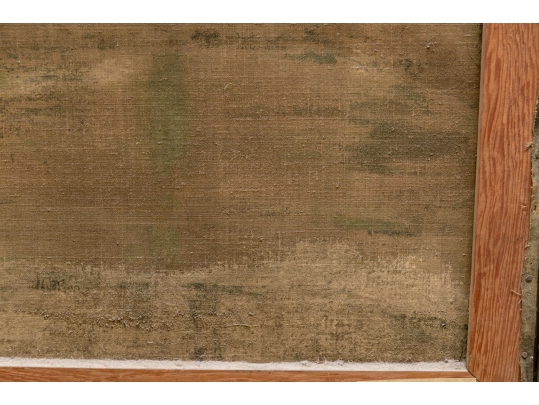 Large Antique Oil On Canvas, 