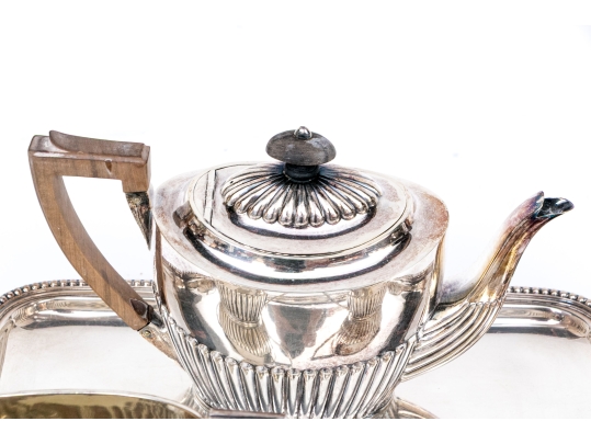 Fine Antique English Silveplate Three Piece Single Serve Tea Set