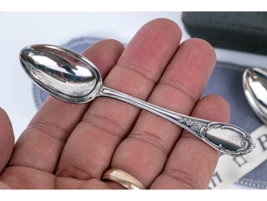 Pair Of Buccellati Monte Mario Pattern Silverplate Demitasse Spoons