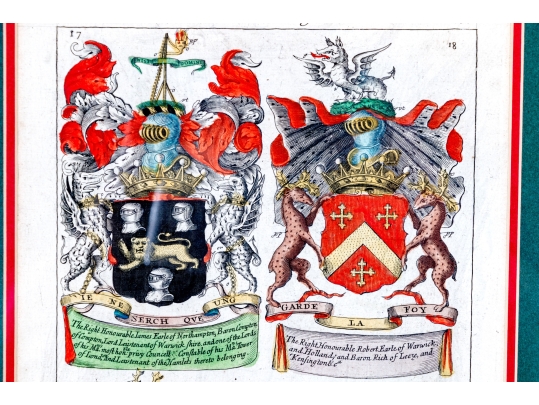 Three Decorative Prints Of Heraldic Coats Of Arms