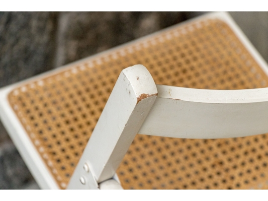 Set Of Eight Folding Chairs With Cane Seats