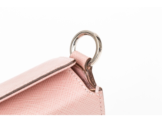 Ferragamo Pink Saffiano Leather Baguette Clutch, See Condition Note