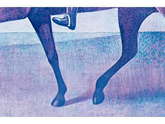 After Paul Davis Framed Vintage Horse Show Poster, Hamptons Classic 1978 