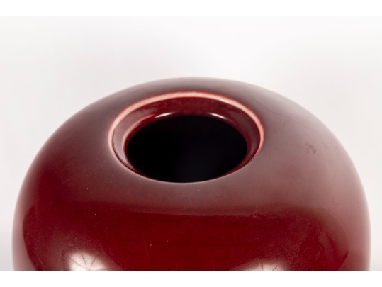 Oxblood Style Glazed Porcelain Melon Jar