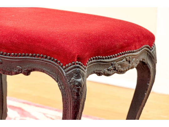 Pair Of Custom Upholstered Louis XV Style Stools