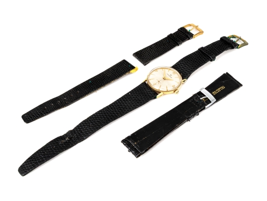 Hamilton 14k Yellow Gold Vintage 30mm Mechanical Strap Watch, Silvered Dial