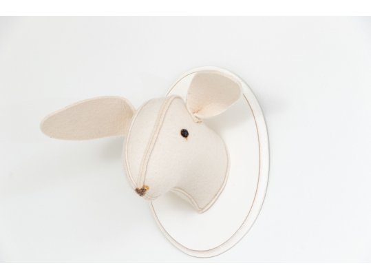 Two Restoration Hardware Baby & Child Felt Animal Heads