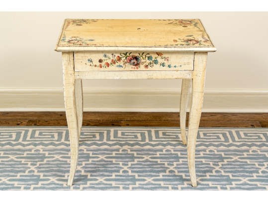 Whimsical Painted French Country Accent Table