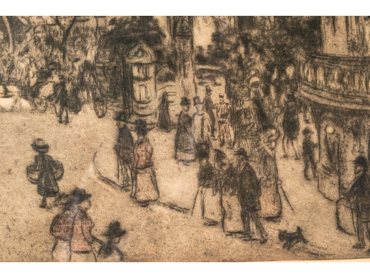 Jean Francois Raffaelli (France, 1850-1924) Etching, Paris Street Scene