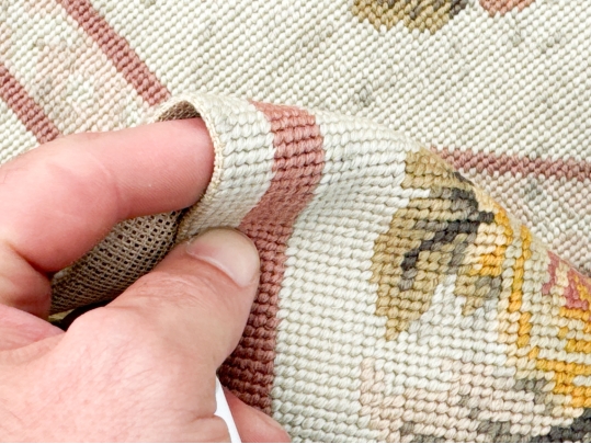 Vintage Looped Wool Aubusson Carpet, 18'-3 1/2