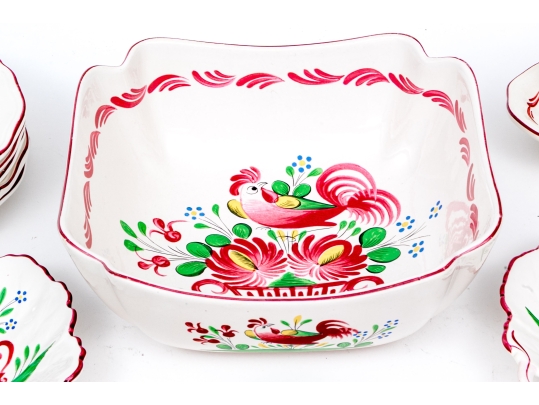 Thirty-One Piece French St. Clement Hand-Painted Ceramic Dining Service