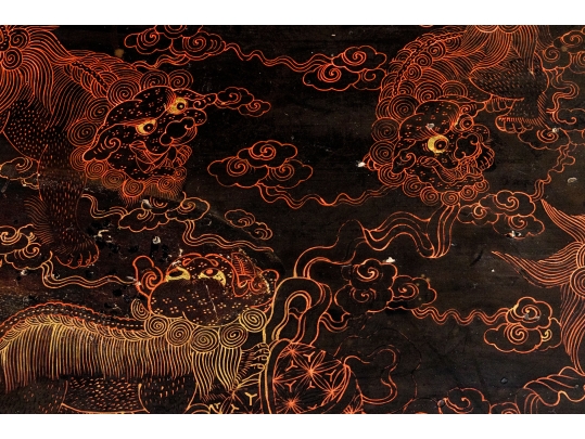 Antique 19th C. Chinese Lacquered Console Table