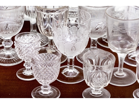 Assembled Collection Of Eighteen Glass Goblets