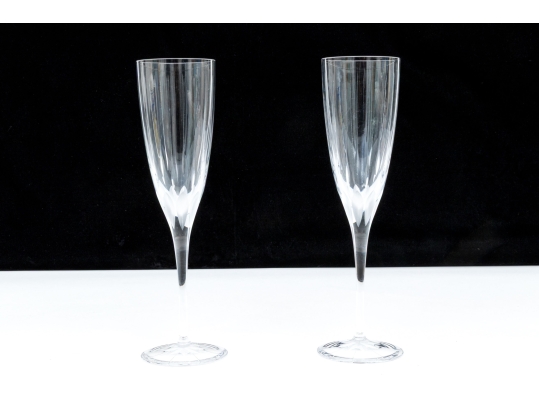Pair Of Cartier Crystal Flutes